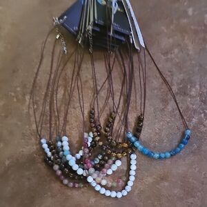 Charming Shark Stone Choker Beach Surfer Necklaces Lot Of 11